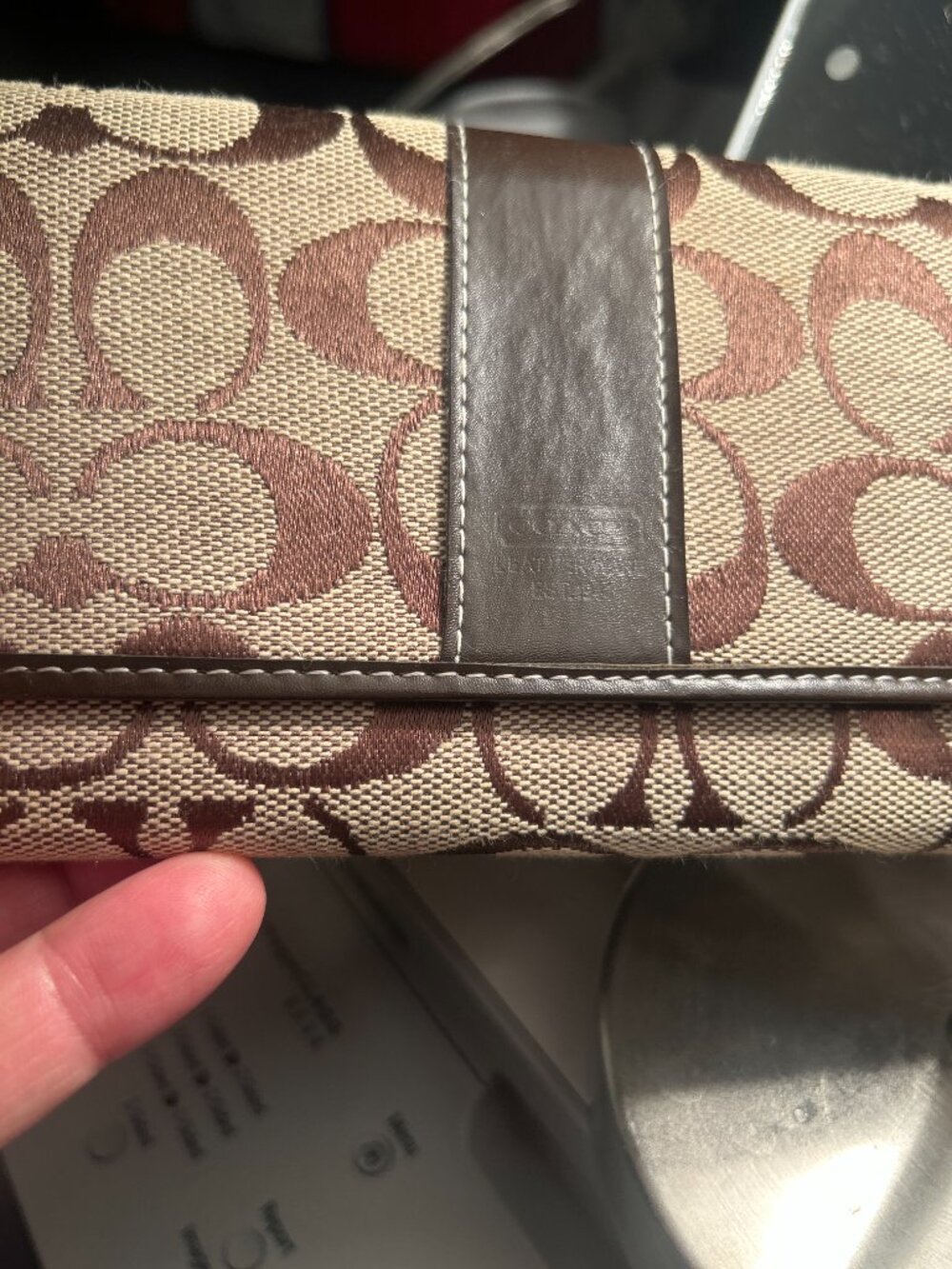 Coach Signature Checkbook Wallet - Picture 2 of 7